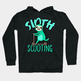 Funny E-Scooter, Cute Kawaii Sloth Driving Scooter Hoodie